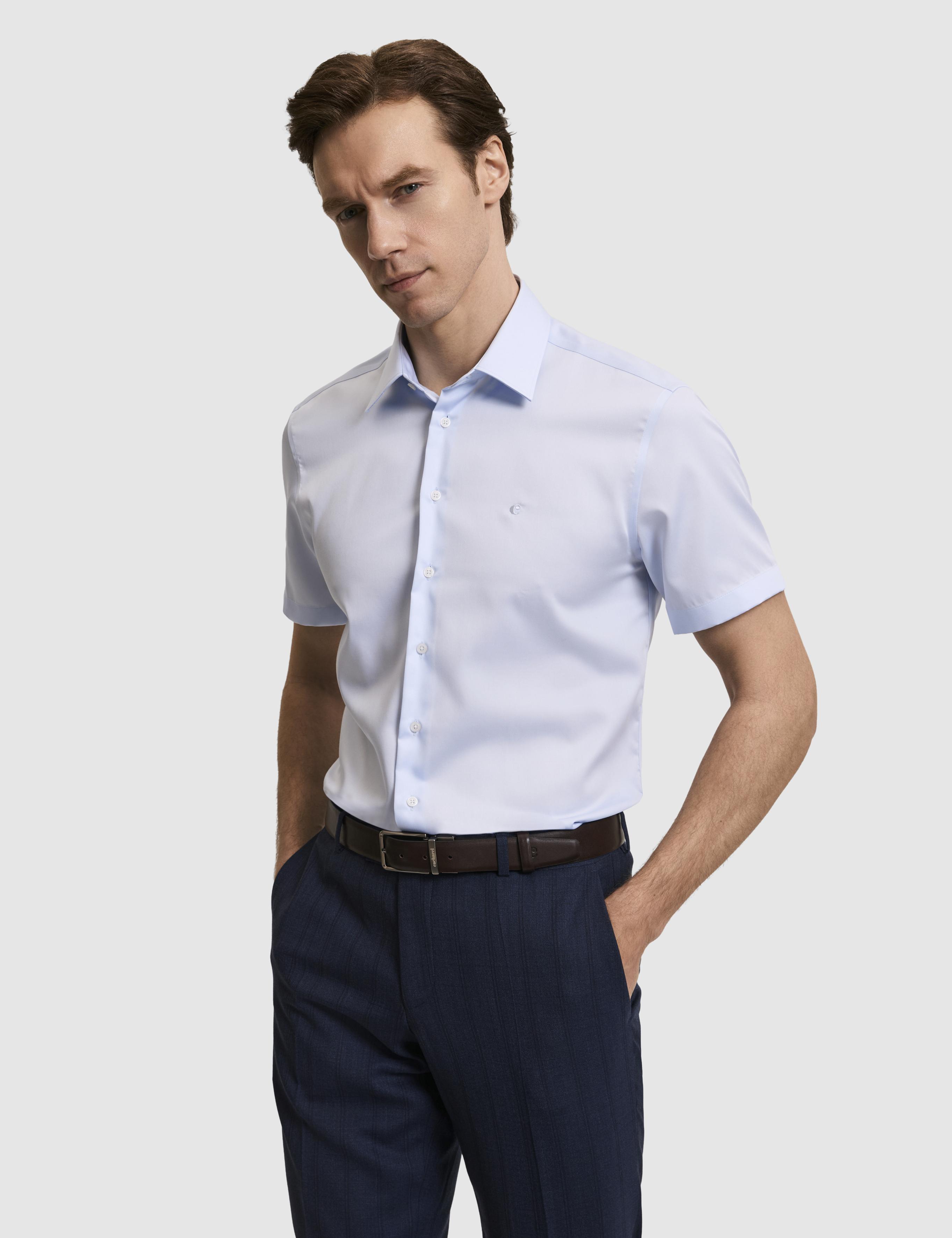 Açık Mavi Regular Fit Kısa Kollu Gömlek - 50321287074