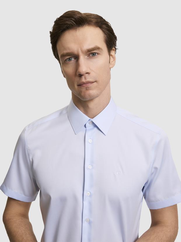 Açık Mavi Regular Fit Kısa Kollu Gömlek