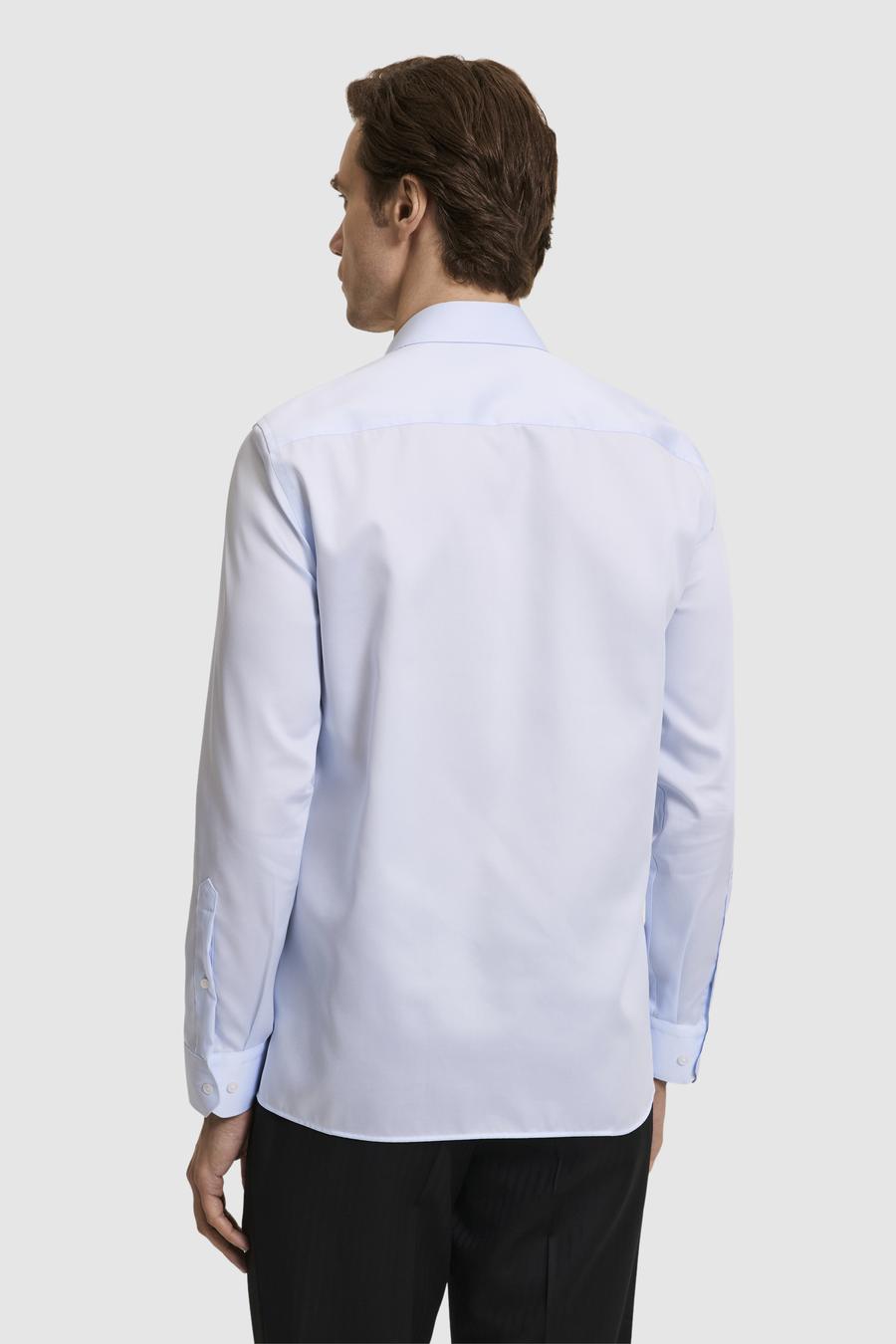 Açık Mavi Slim Fit %100 Pamuk Klasik Yaka Non Iron Gömlek - 50330012027
