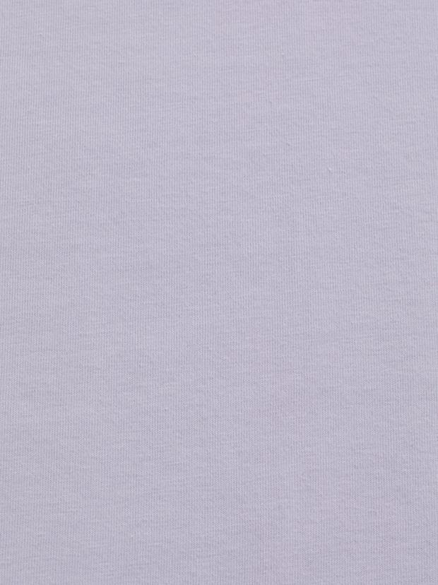 Lila Slim Fit Pamuk Karışımlı Bisiklet Yaka Baskılı T-shirt