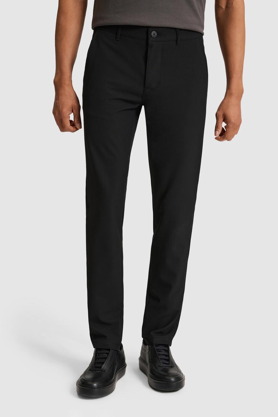 Siyah Slim Fit Kanvas Pantolon - 50324269053