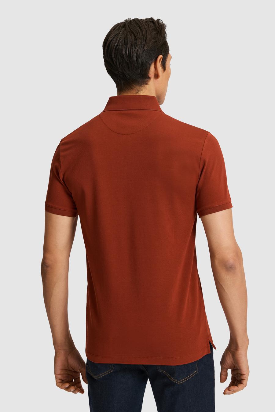 Kiremit Slim Fit Saf Pamuk Polo Yaka Basic T-shirt - 50320657168