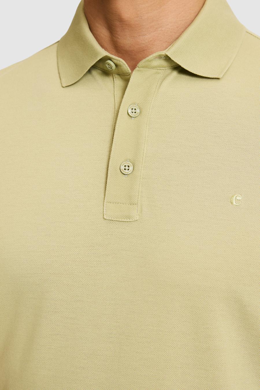 Yeşil Slim Fit Saf Pamuk Polo Yaka Basic T-shirt - 50320657078