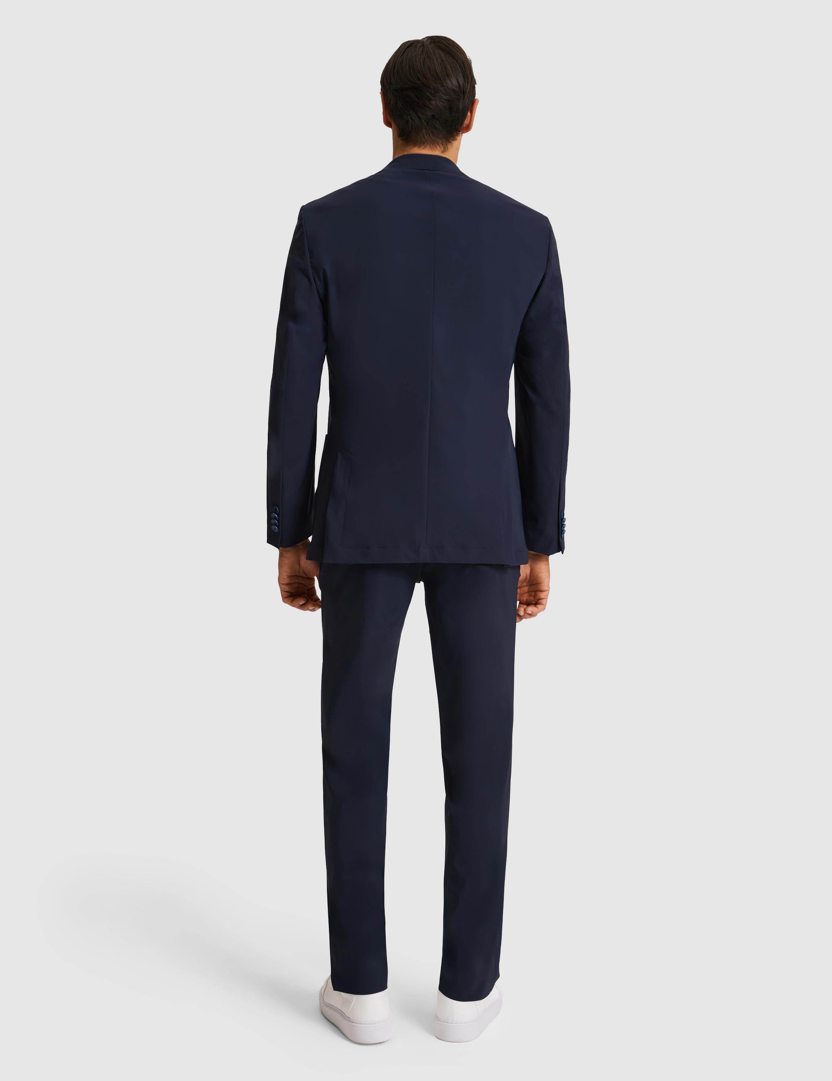 Koyu Lacivert Slim Fit Mikro Desen Mono Yaka Takım Elbise - 50325777056