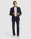 Koyu Lacivert Slim Fit Mikro Desen Mono Yaka Takım Elbise