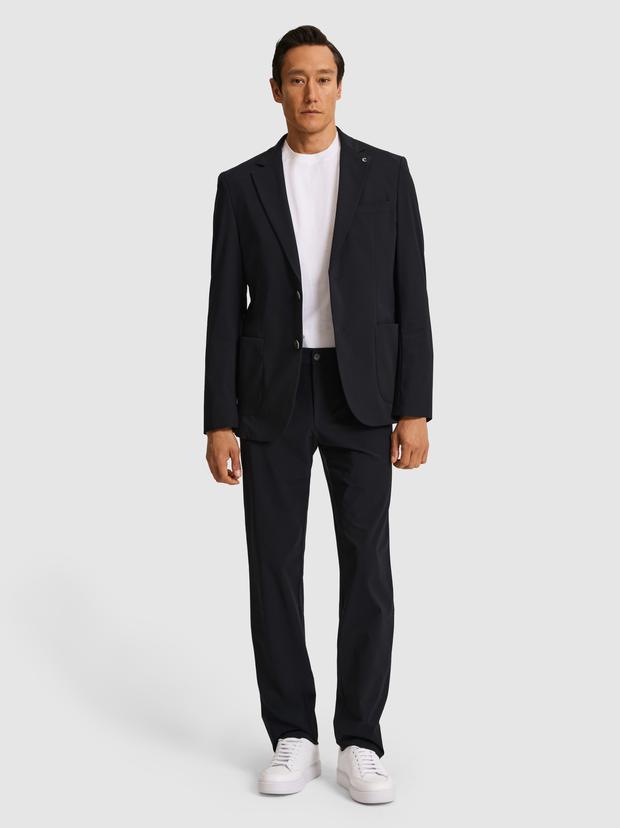 Siyah Slim Fit Mikro Desen Mono Yaka Takım Elbise