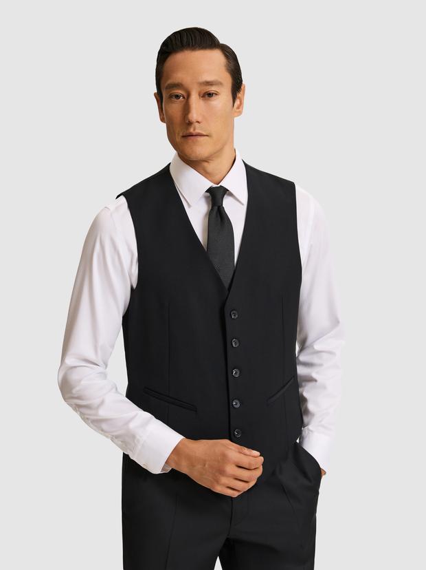 Siyah Slim Fit Yelek