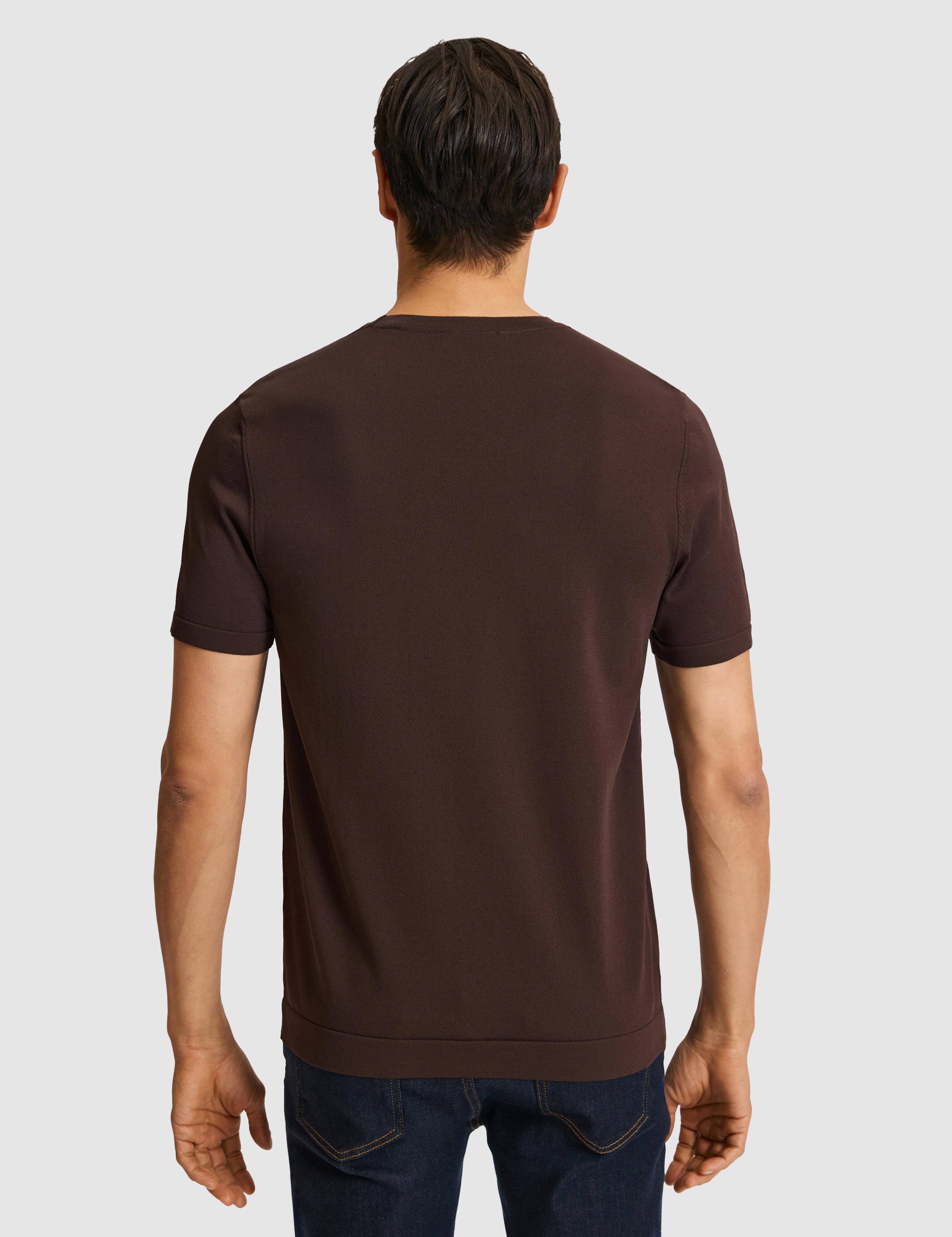 Kahverengi Slim Fit Bisiklet Yaka Triko T-shirt - 50323863042