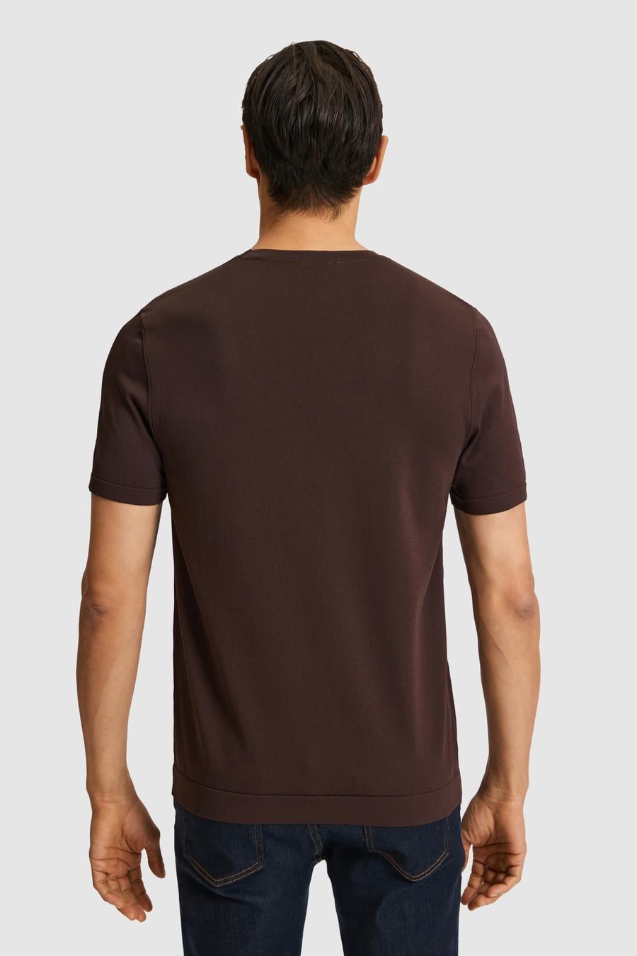 Kahverengi Slim Fit Bisiklet Yaka Triko T-shirt - 50323863042