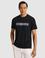 Siyah Slim Fit Modal Karışımlı Baskılı Bisiklet Yaka T-shirt