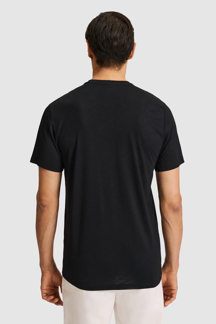 Siyah Slim Fit Modal Karışımlı Baskılı Bisiklet Yaka T-shirt - 50320551030