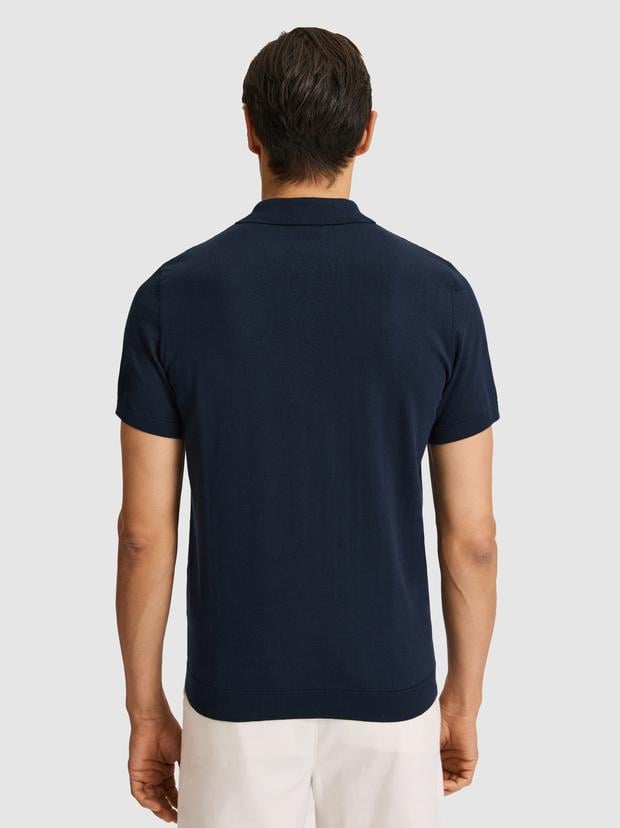 Lacivert Slim Fit Polo Yaka Saf Pamuk Triko T-shirt