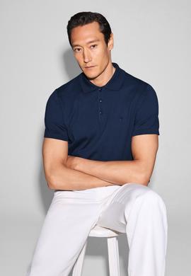 Lacivert Slim Fit Polo Yaka Saf Pamuk Triko T-shirt