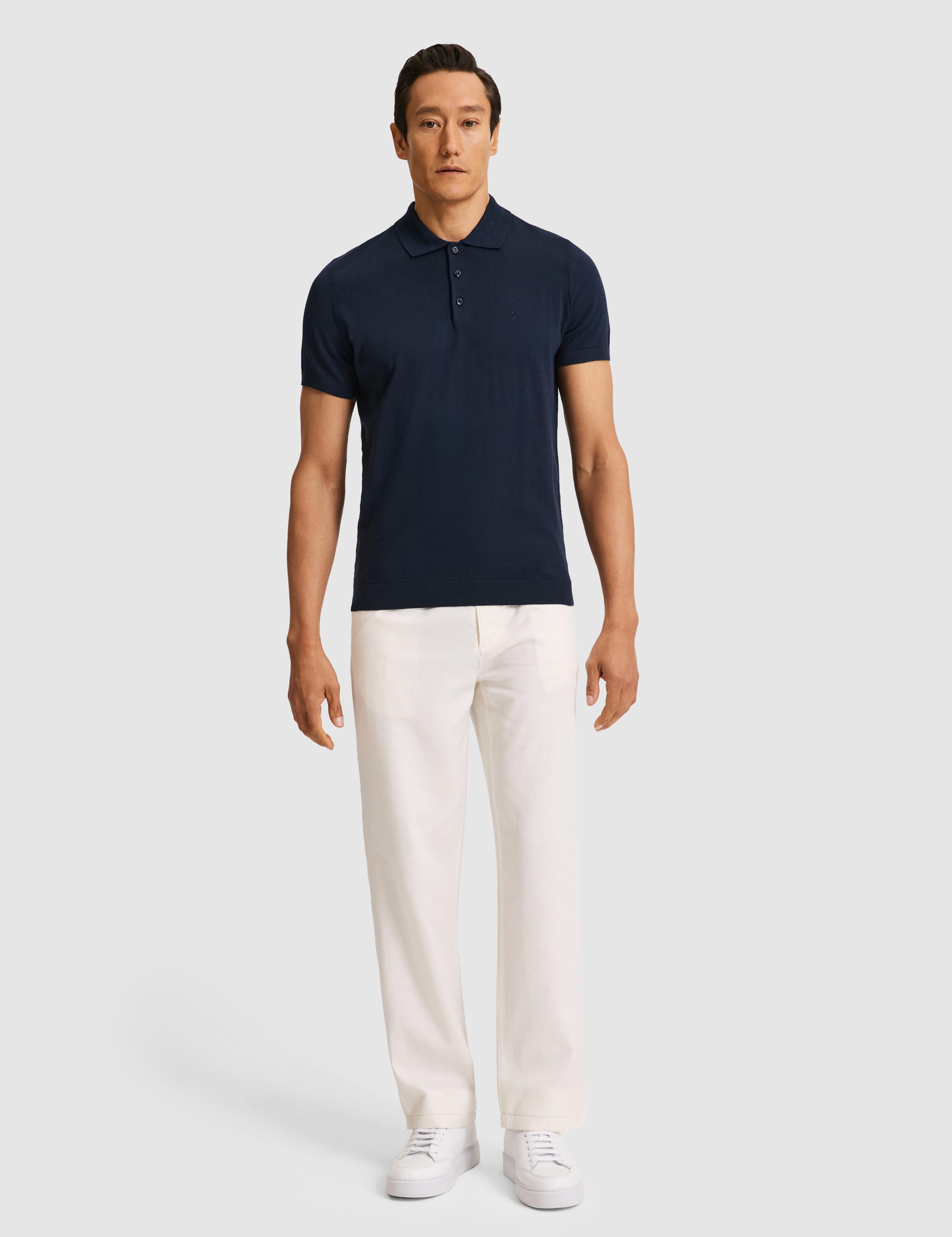 Lacivert Slim Fit Polo Yaka Saf Pamuk Triko T-shirt - 50328369001