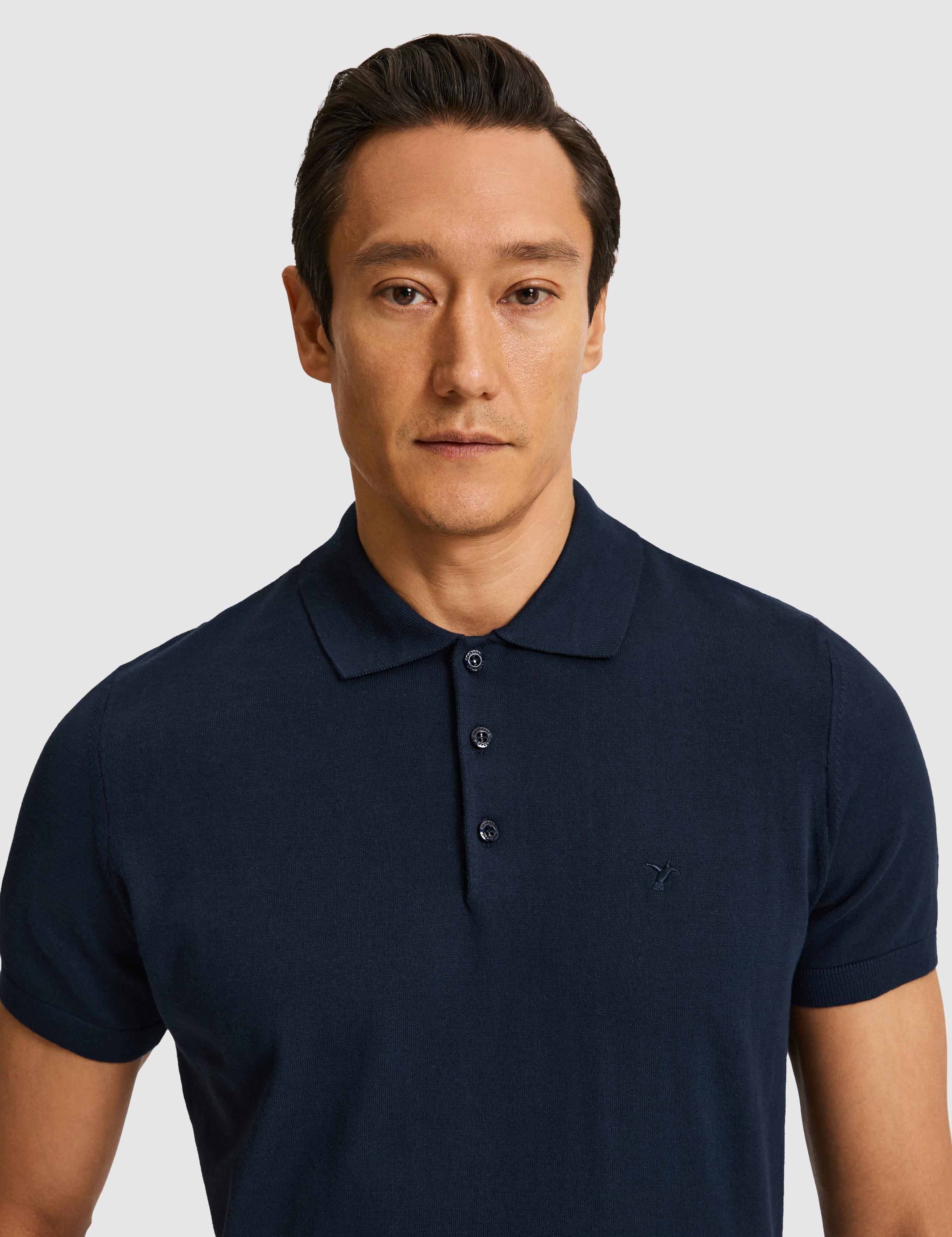 Lacivert Slim Fit Polo Yaka Saf Pamuk Triko T-shirt - 50328369001