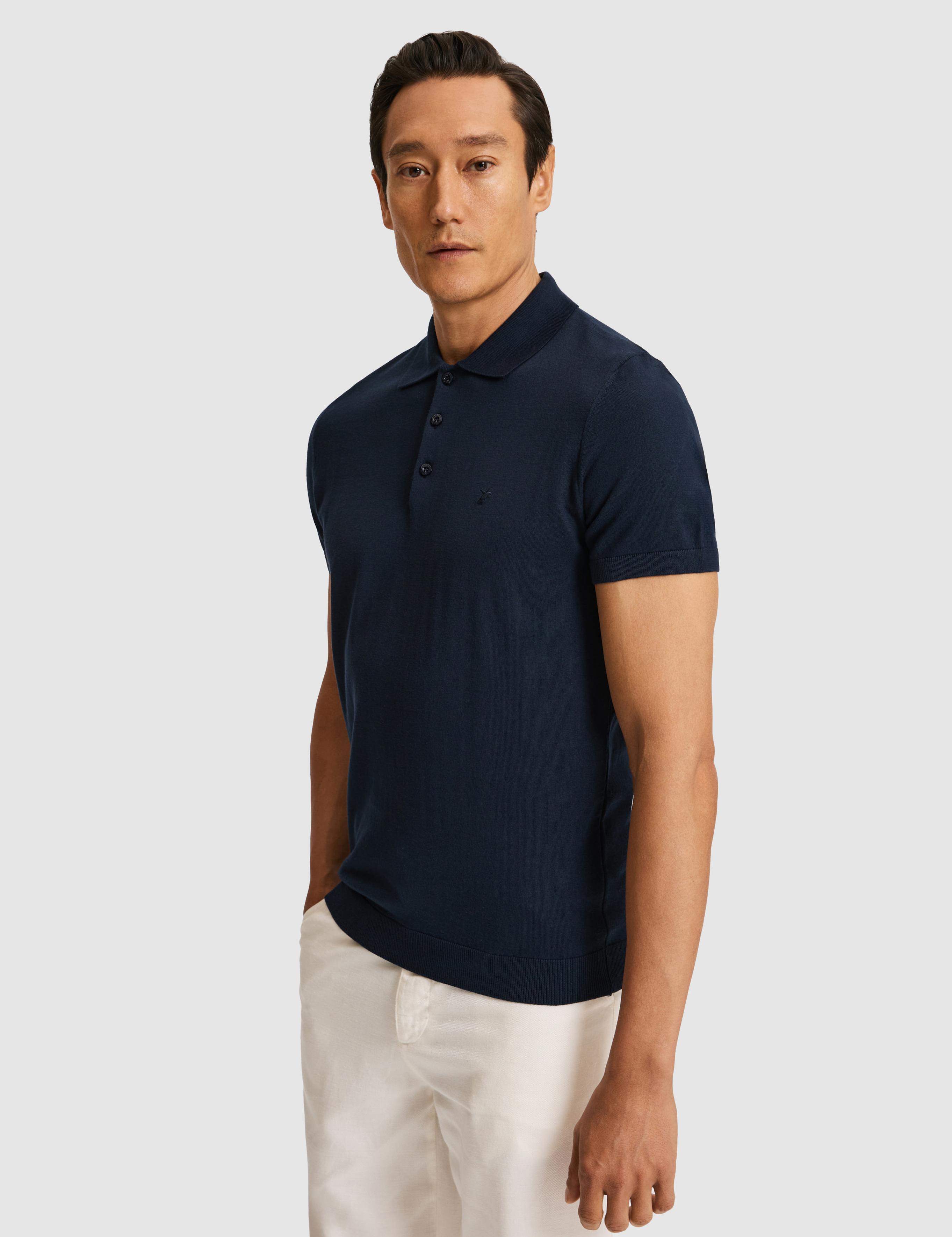 Lacivert Slim Fit Polo Yaka Saf Pamuk Triko T-shirt - 50328369001