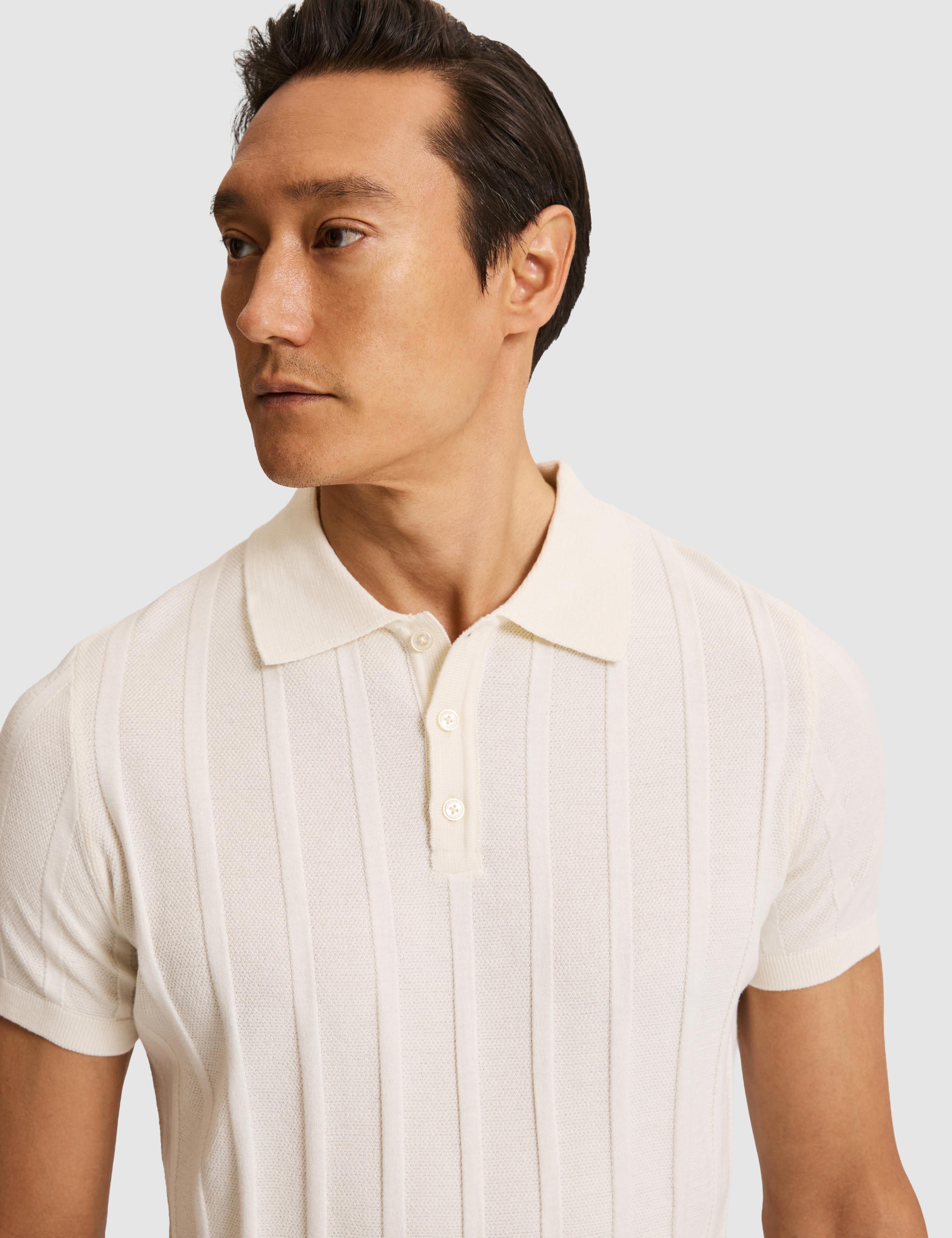 Ekru Slim Fit Pamuk Karışımlı Polo Yaka Triko T-shirt - 50328370010