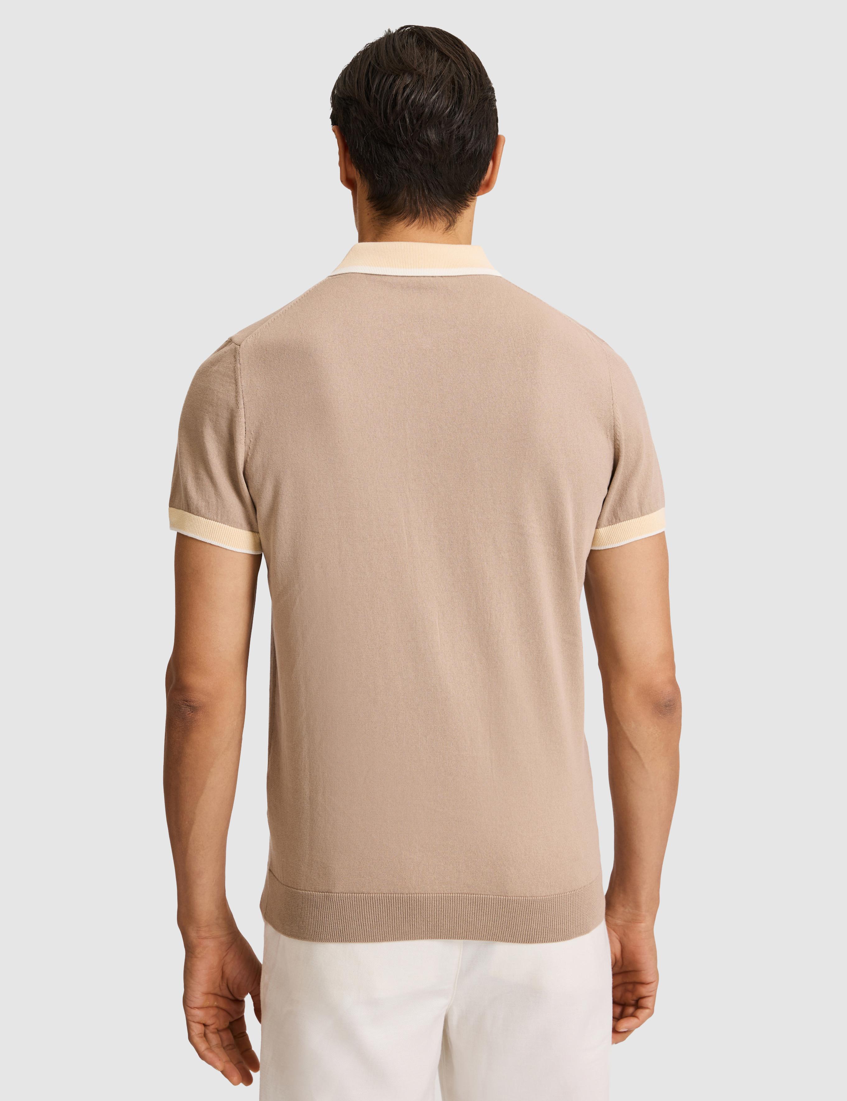 Vizon Slim Fit Fermuarlı Polo Yaka Saf Pamuk Triko T-shirt - 50321116020