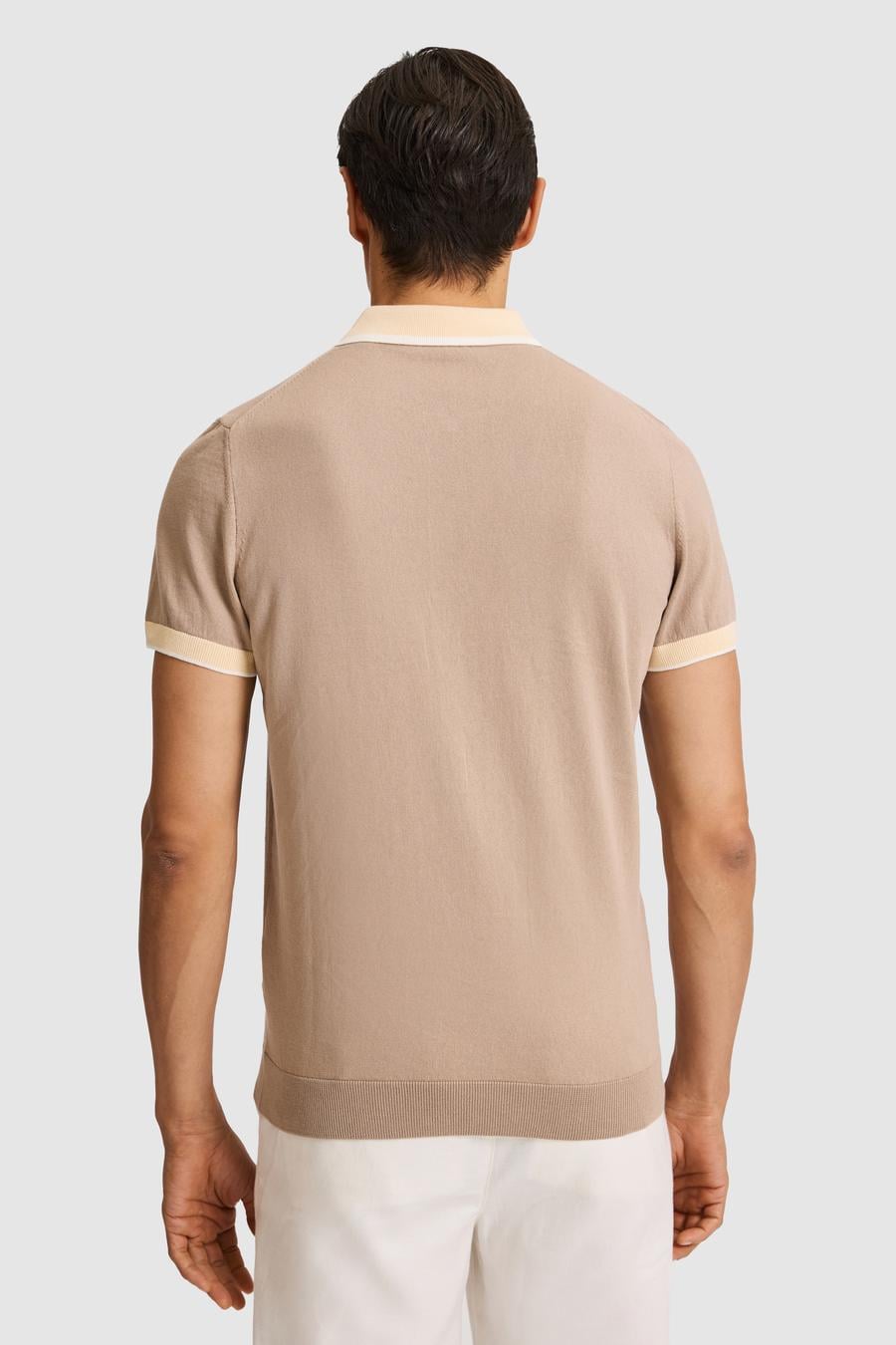 Vizon Slim Fit Fermuarlı Polo Yaka Saf Pamuk Triko T-shirt - 50321116020