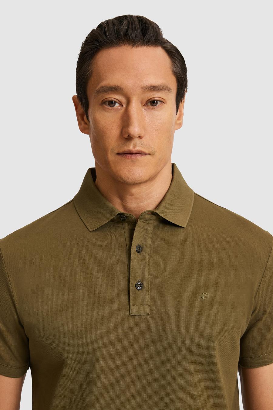 Haki Slim Fit Saf Pamuk Polo Yaka Basic T-shirt - 50320657144