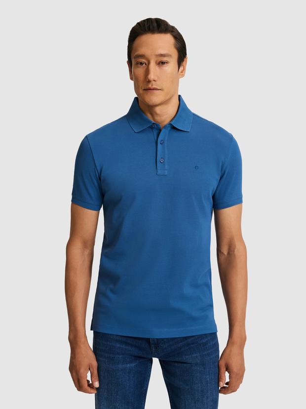 İndigo Slim Fit Saf Pamuk Polo Yaka Basic T-shirt