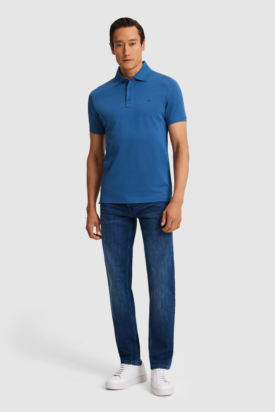 İndigo Slim Fit Saf Pamuk Polo Yaka Basic T-shirt - 50320657162