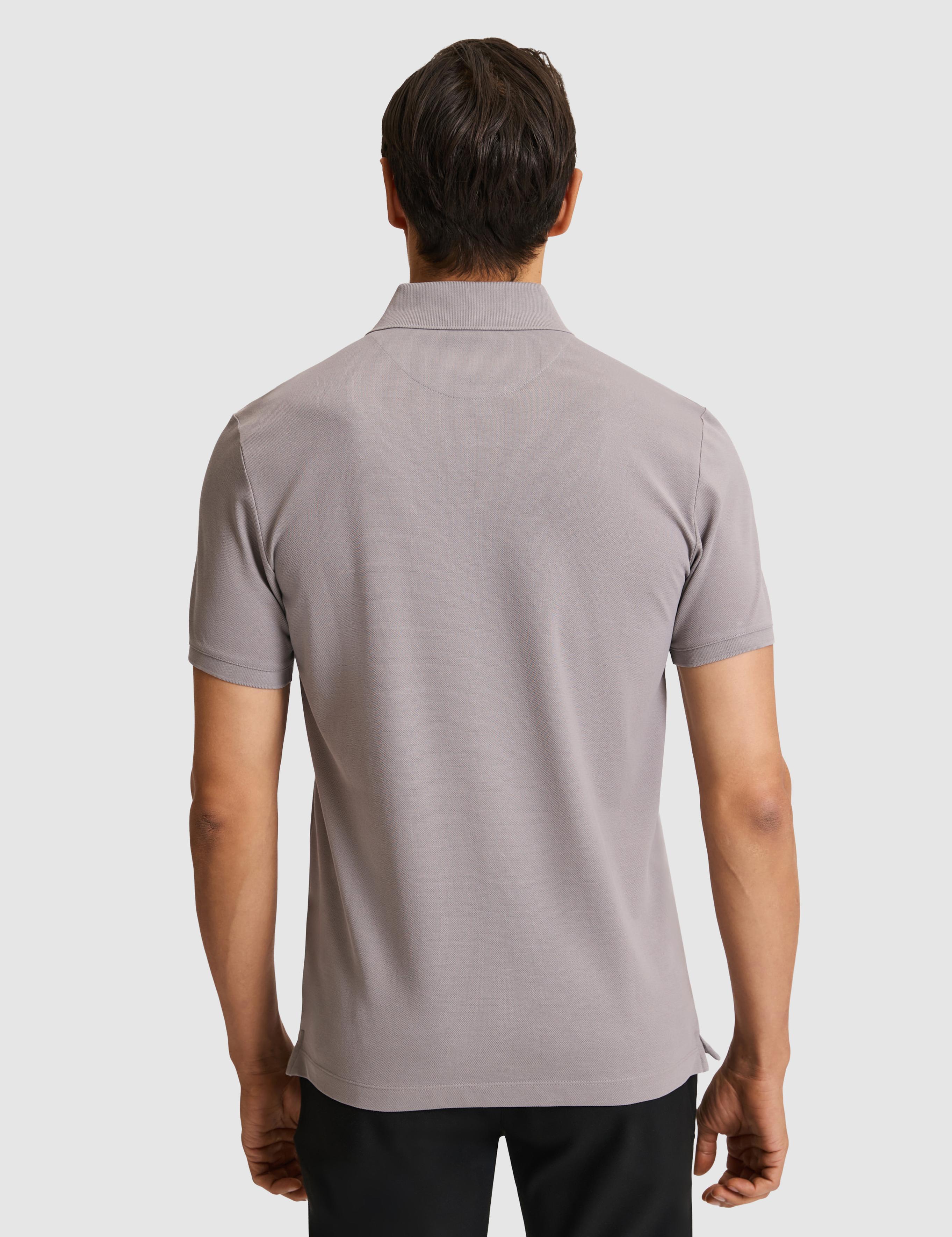 Koyu Gri Slim Fit Saf Pamuk Polo Yaka Basic T-shirt - 50320657195