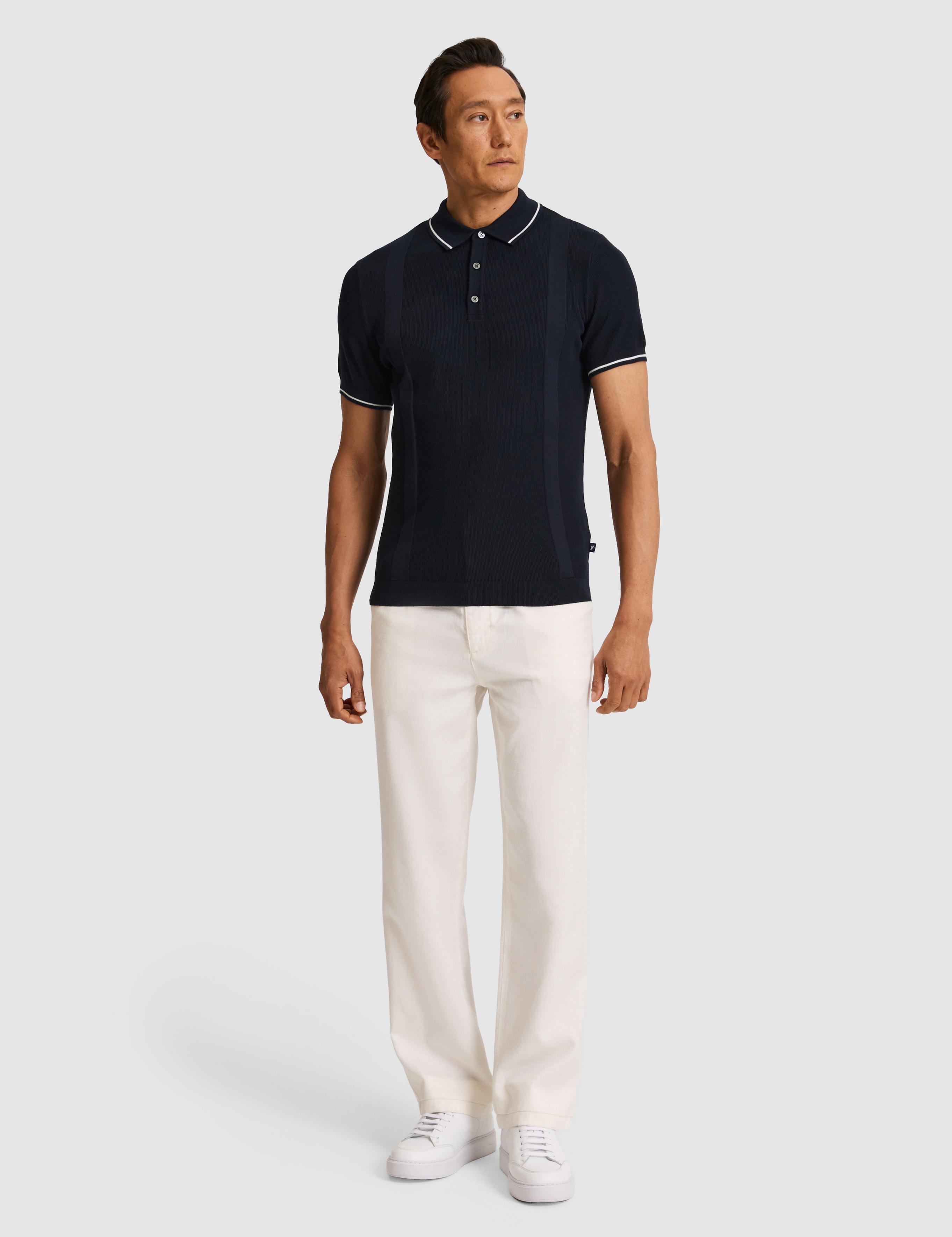 Lacivert Slim Fit Polo Yaka Saf Pamuk Triko T-shirt - 50320618023