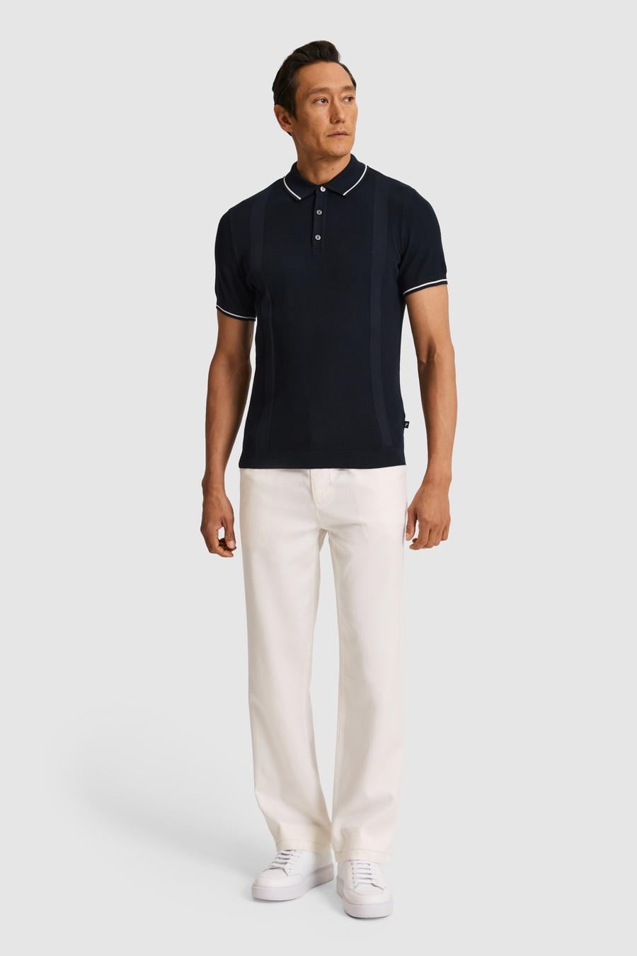Lacivert Slim Fit Polo Yaka Saf Pamuk Triko T-shirt - 50320618023