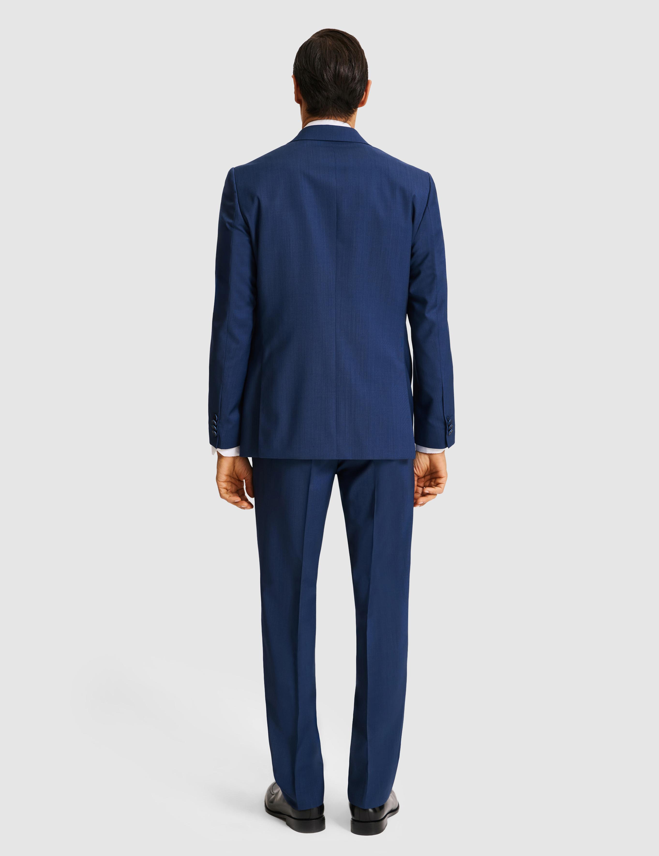 Lacivert Slim Fit Mikro Desen Mono Yaka Saf Yün Takım Elbise - 50319162017