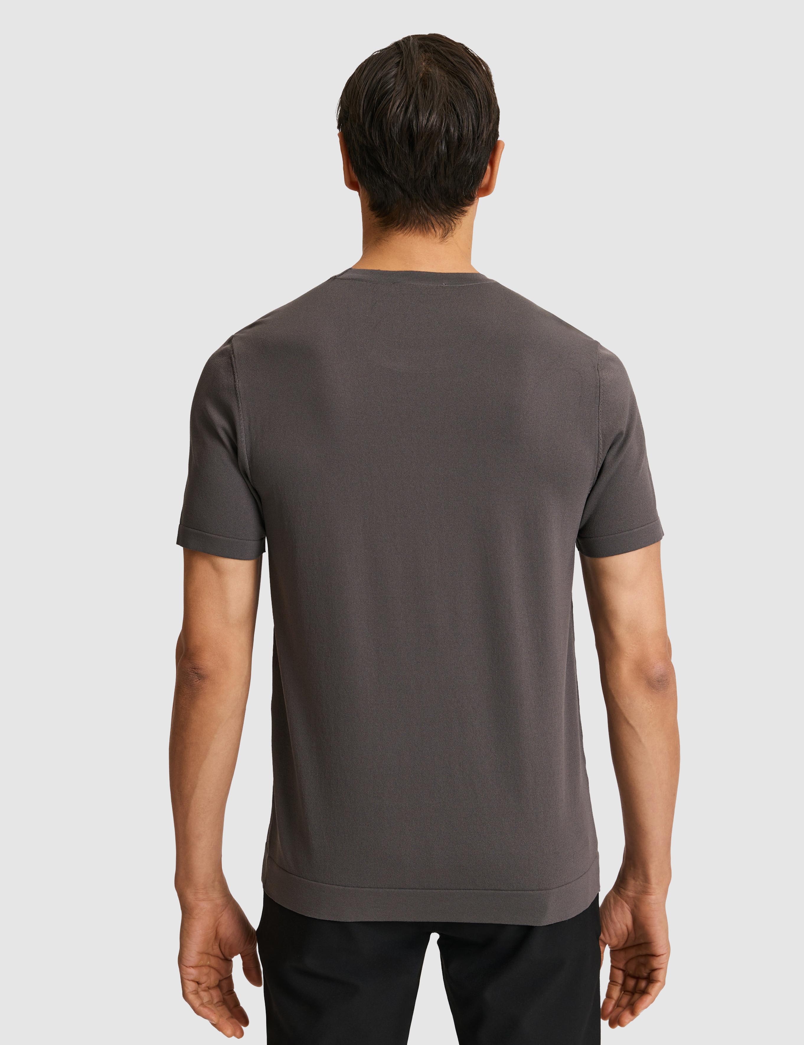 Antrasit Slim Fit Bisiklet Yaka Triko T-shirt - 50323863029