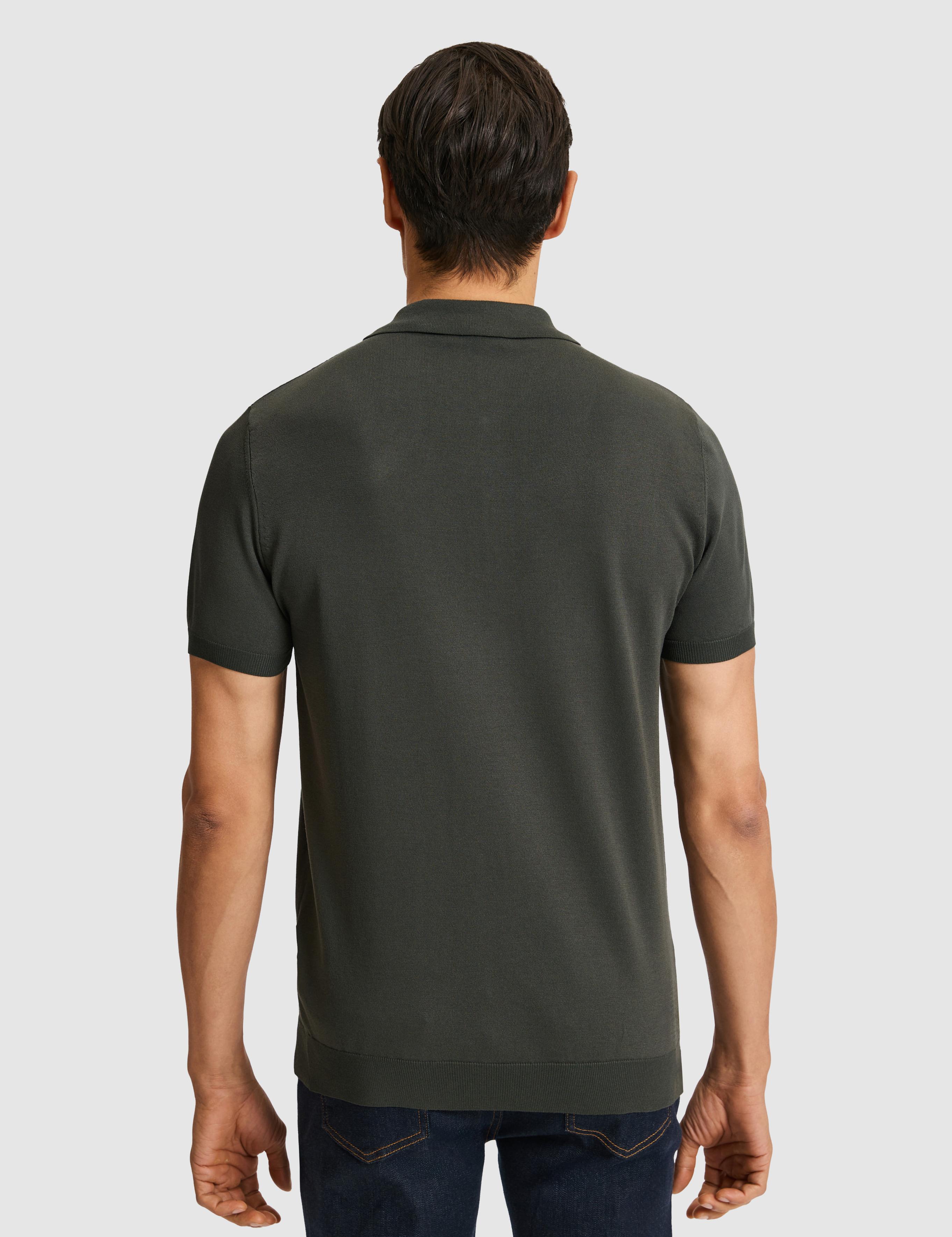Haki Slim Fit Fermuarlı Polo Yaka Triko T-shirt - 50328381001