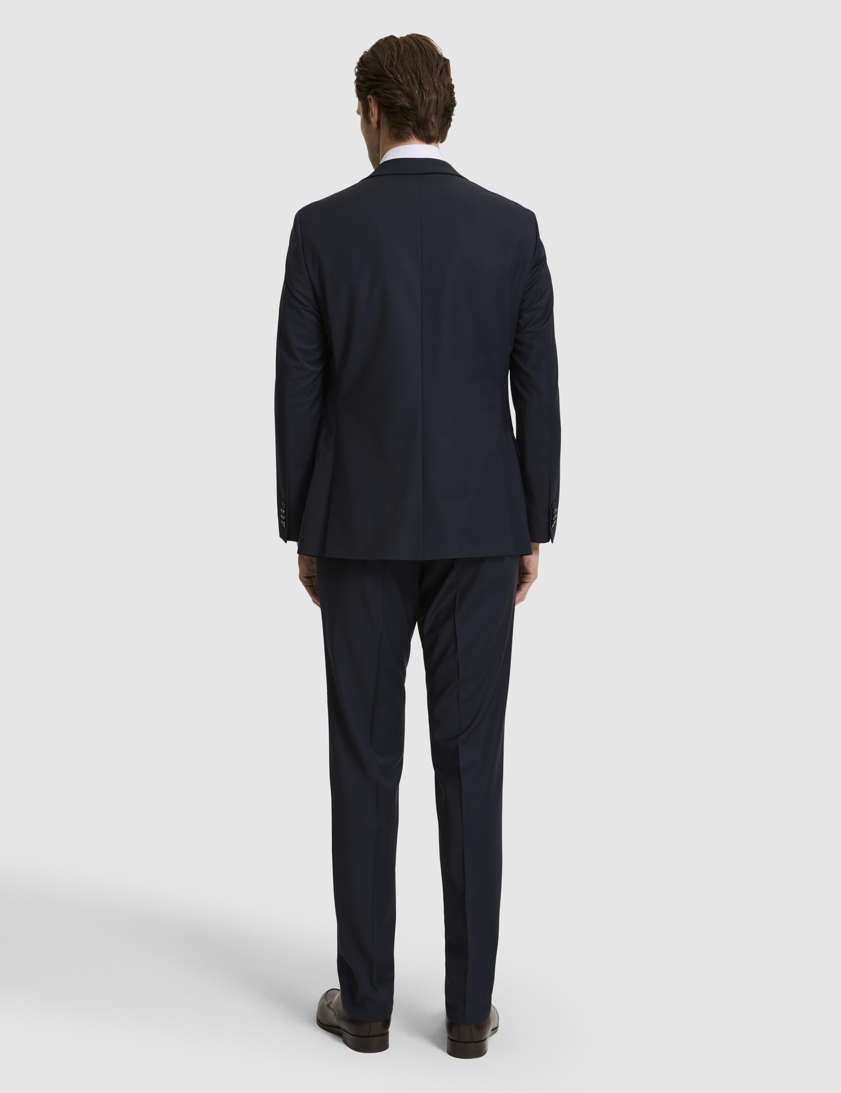 Lacivert Slim Fit Mono Yaka Yün Karışımlı Takım Elbise - 50327895011