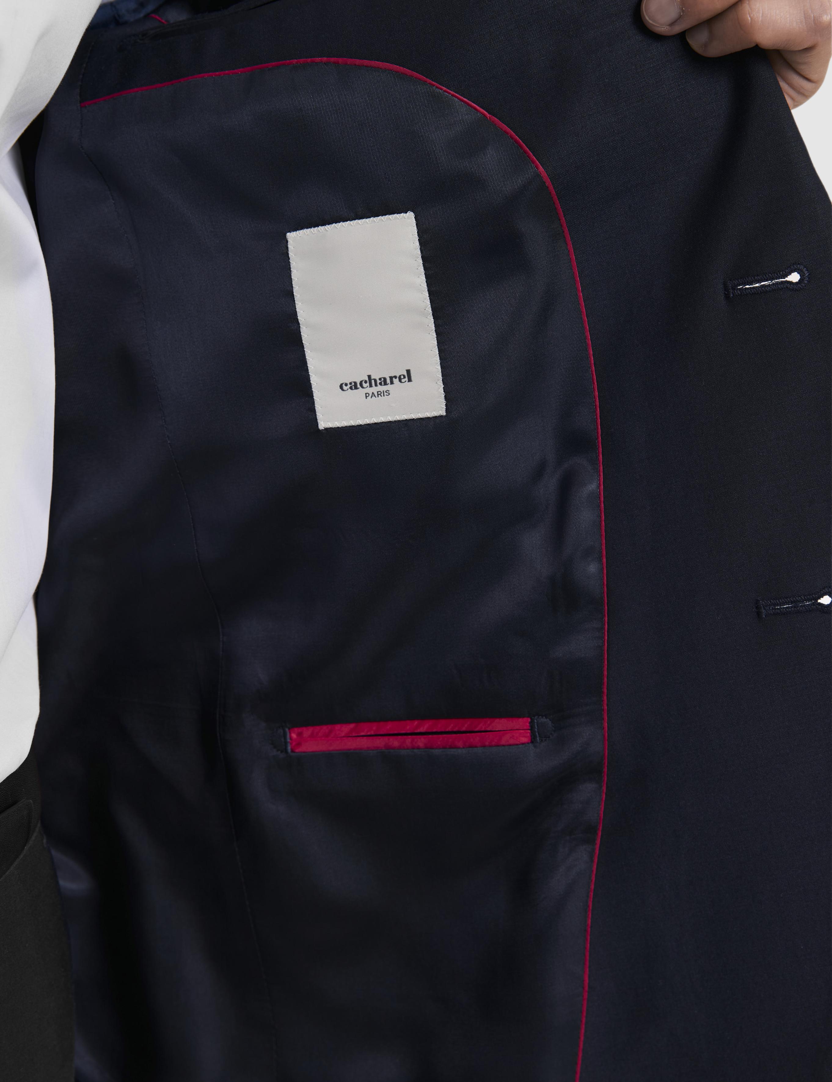 Lacivert Slim Fit Mono Yaka Yün Karışımlı Takım Elbise - 50327895011