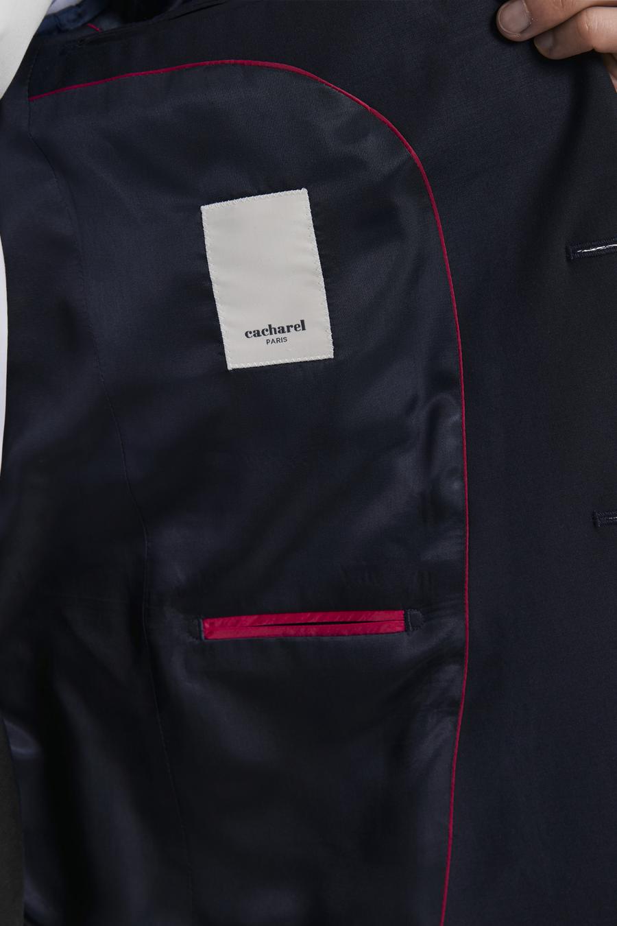 Lacivert Slim Fit Mono Yaka Yün Karışımlı Takım Elbise - 50327895011