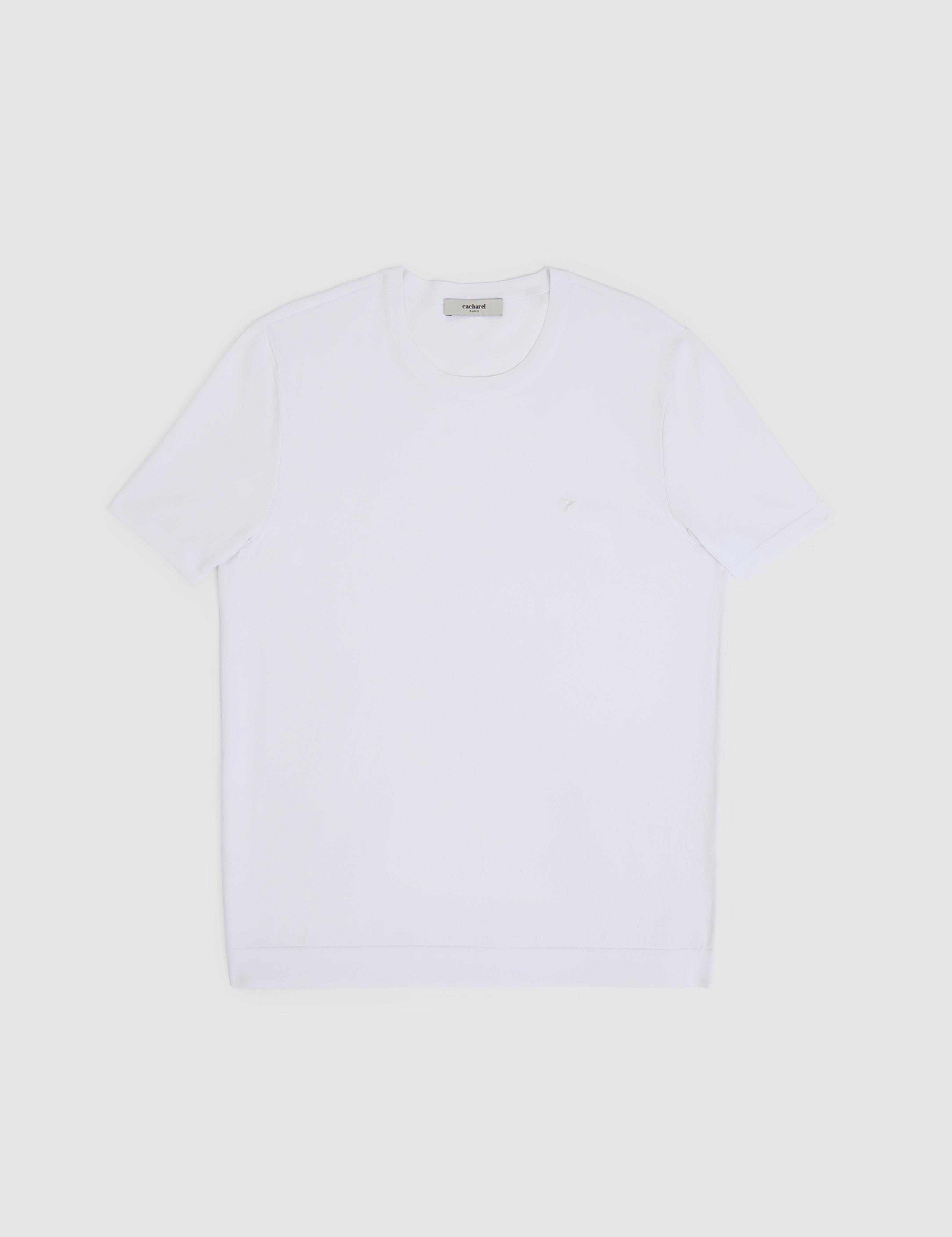 Beyaz Slim Fit Bisiklet Yaka Triko T-shirt - 50323863001
