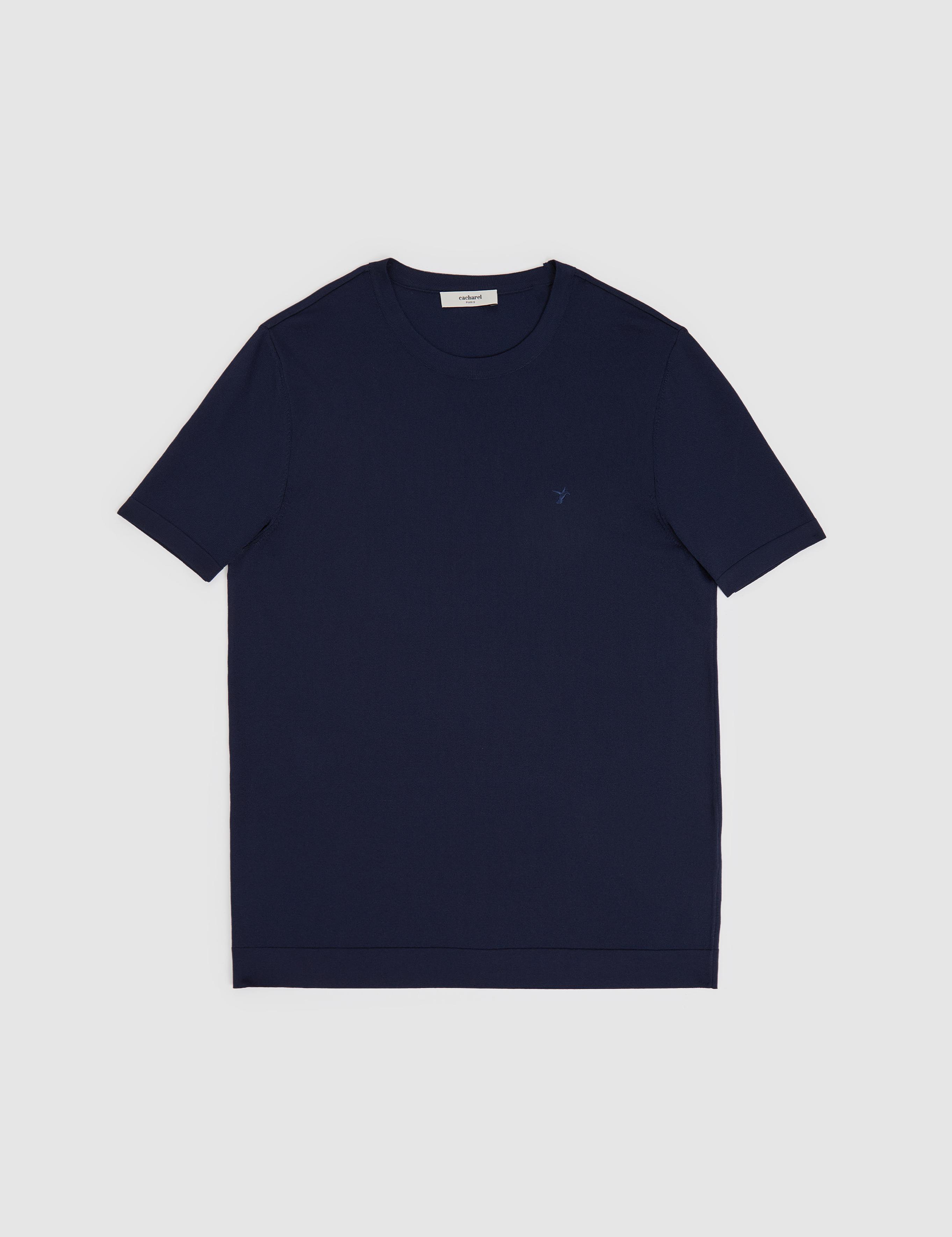 Lacivert Slim Fit Bisiklet Yaka Triko T-shirt - 50323863054