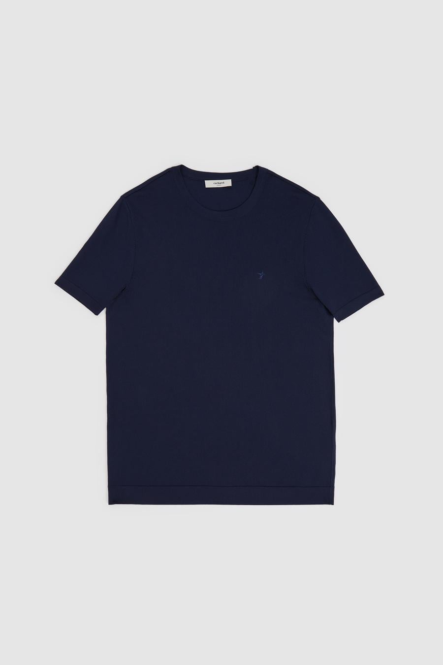 Lacivert Slim Fit Bisiklet Yaka Triko T-shirt - 50323863054