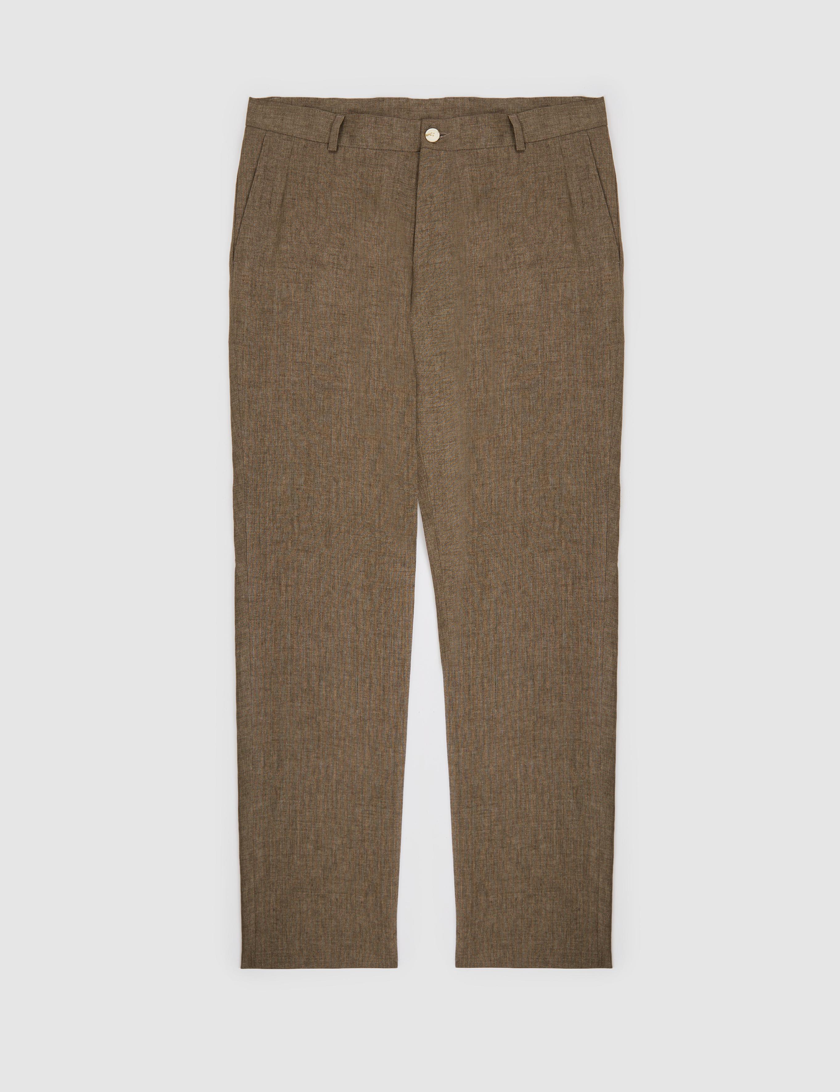 Haki Slim Fit Beli Lastikli %100 Keten Pantolon - 50324475015