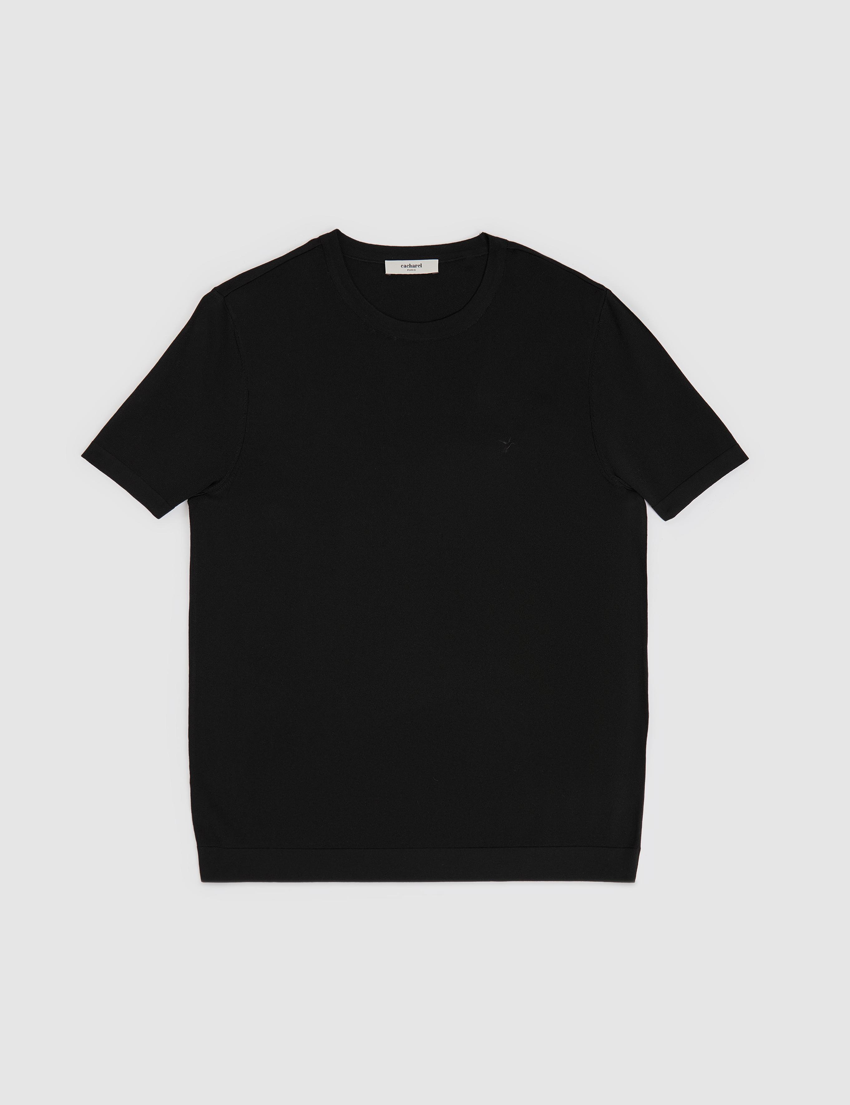 Siyah Slim Fit Bisiklet Yaka Triko T-shirt - 50323863020