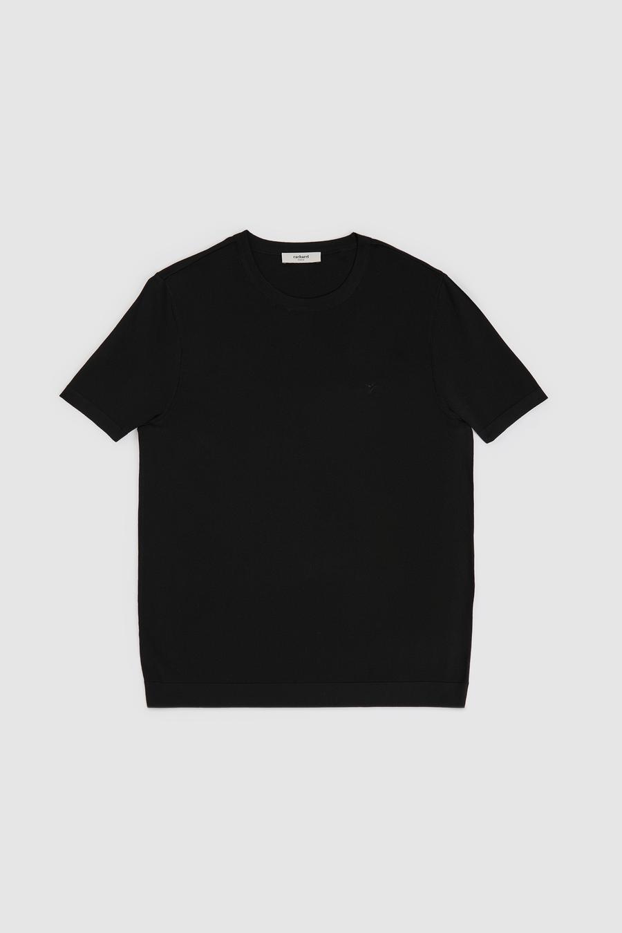 Siyah Slim Fit Bisiklet Yaka Triko T-shirt - 50323863020