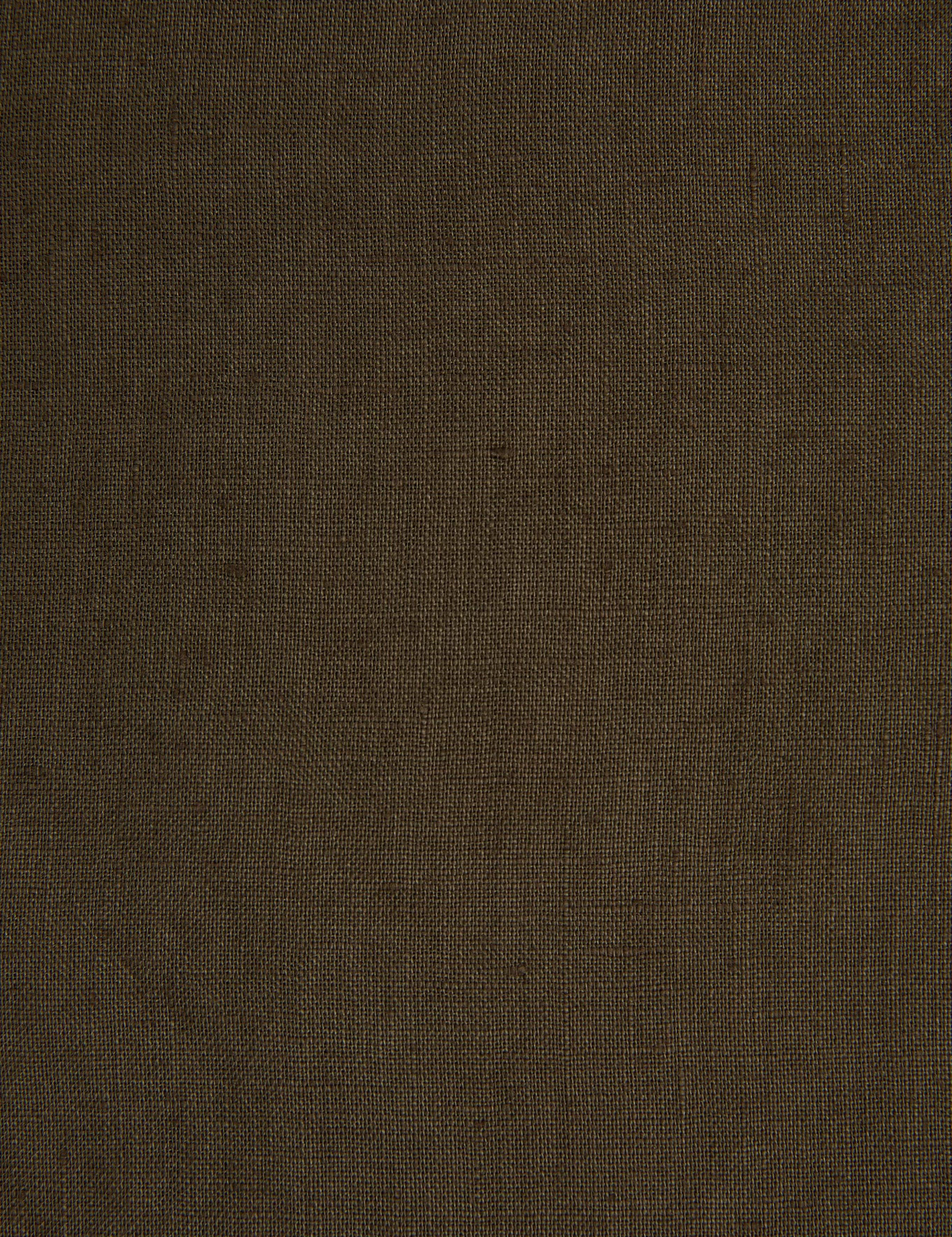 Koyu Haki Regular Fit %100 Keten Gömlek - 50319198284