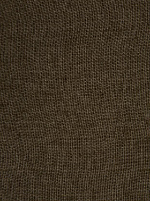 Koyu Haki Regular Fit %100 Keten Gömlek