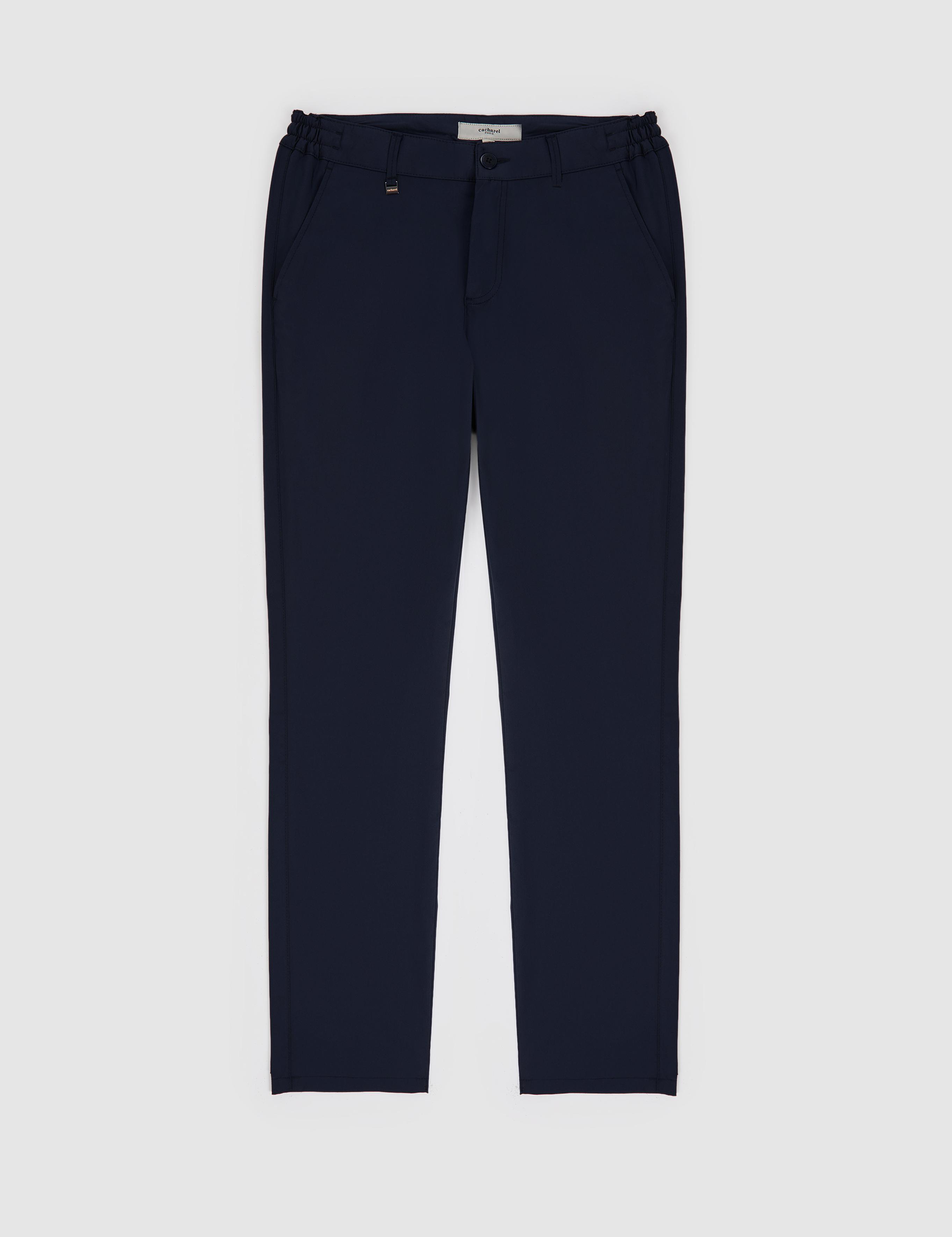 Lacivert Slim Fit Pamuk Karışımlı Beli Lastikli Kanvas Pantolon - 50321098008