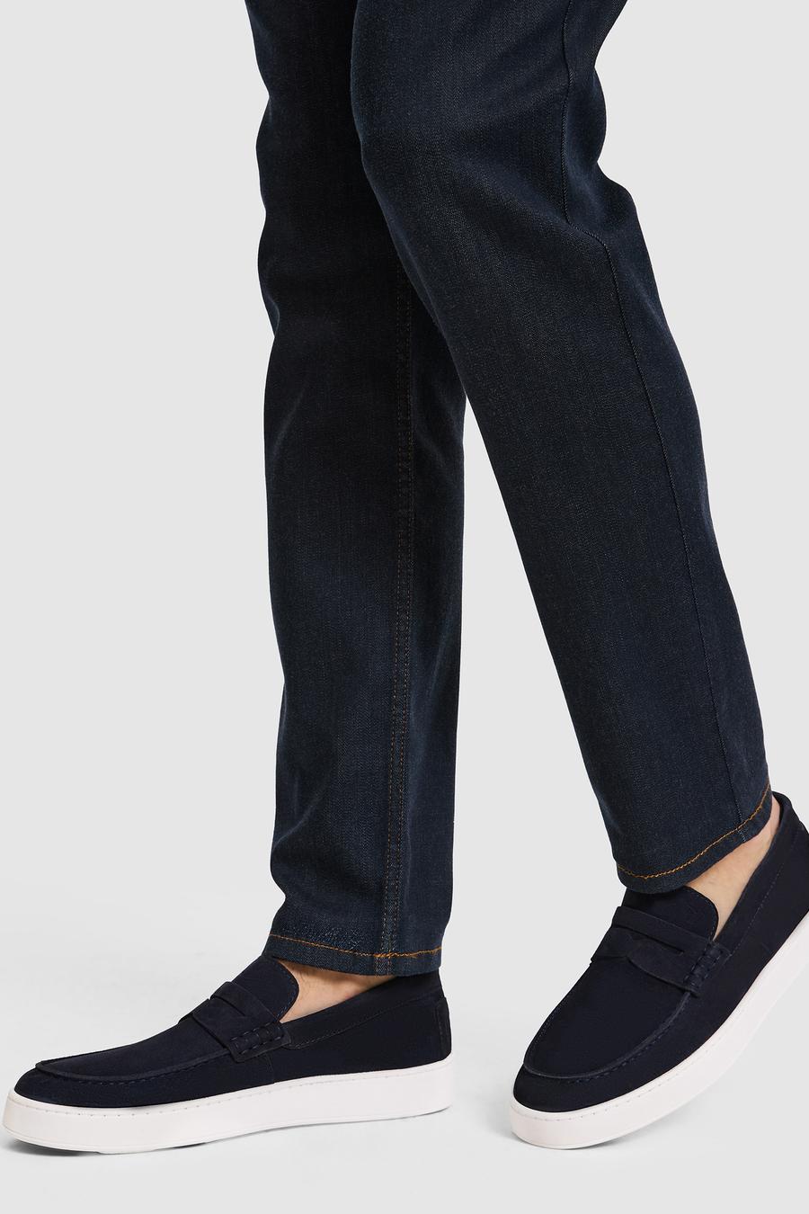 Lacivert %100 Deri Süet Loafer Ayakkabı - 50322669011
