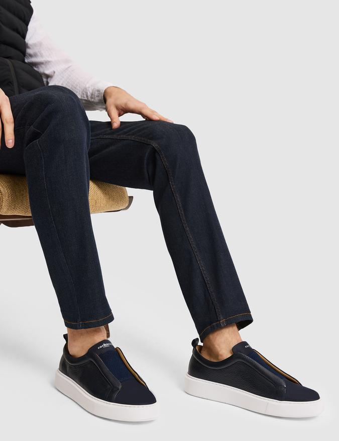 Lacivert %100 Deri Casual Ayakkabı