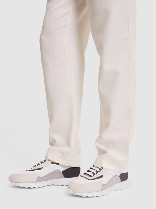 Beyaz %100 Deri Sneaker Ayakkabı
