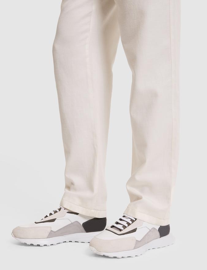 Beyaz %100 Deri Sneaker Ayakkabı