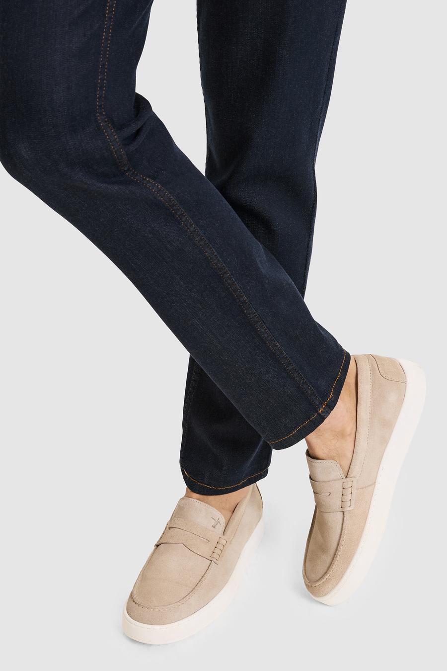 Bej %100 Deri Süet Loafer Ayakkabı - 50322669028