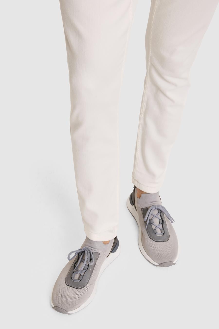 Açık Gri %100 Deri Sneaker Ayakkabı - 50322739001